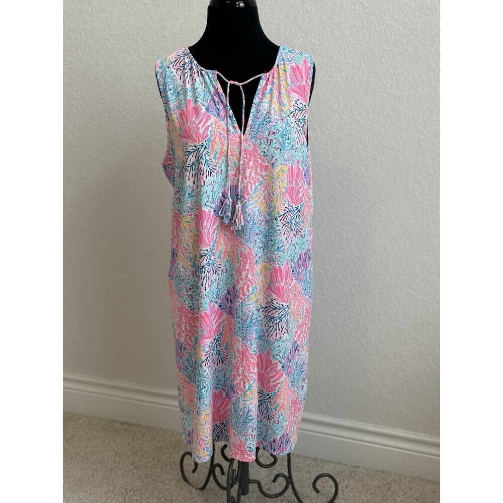 Lilly Pulitzer Women’s Johana L Cover Up Dress Sleeveless Pocket Resort Vacation - Picture 2 of 7